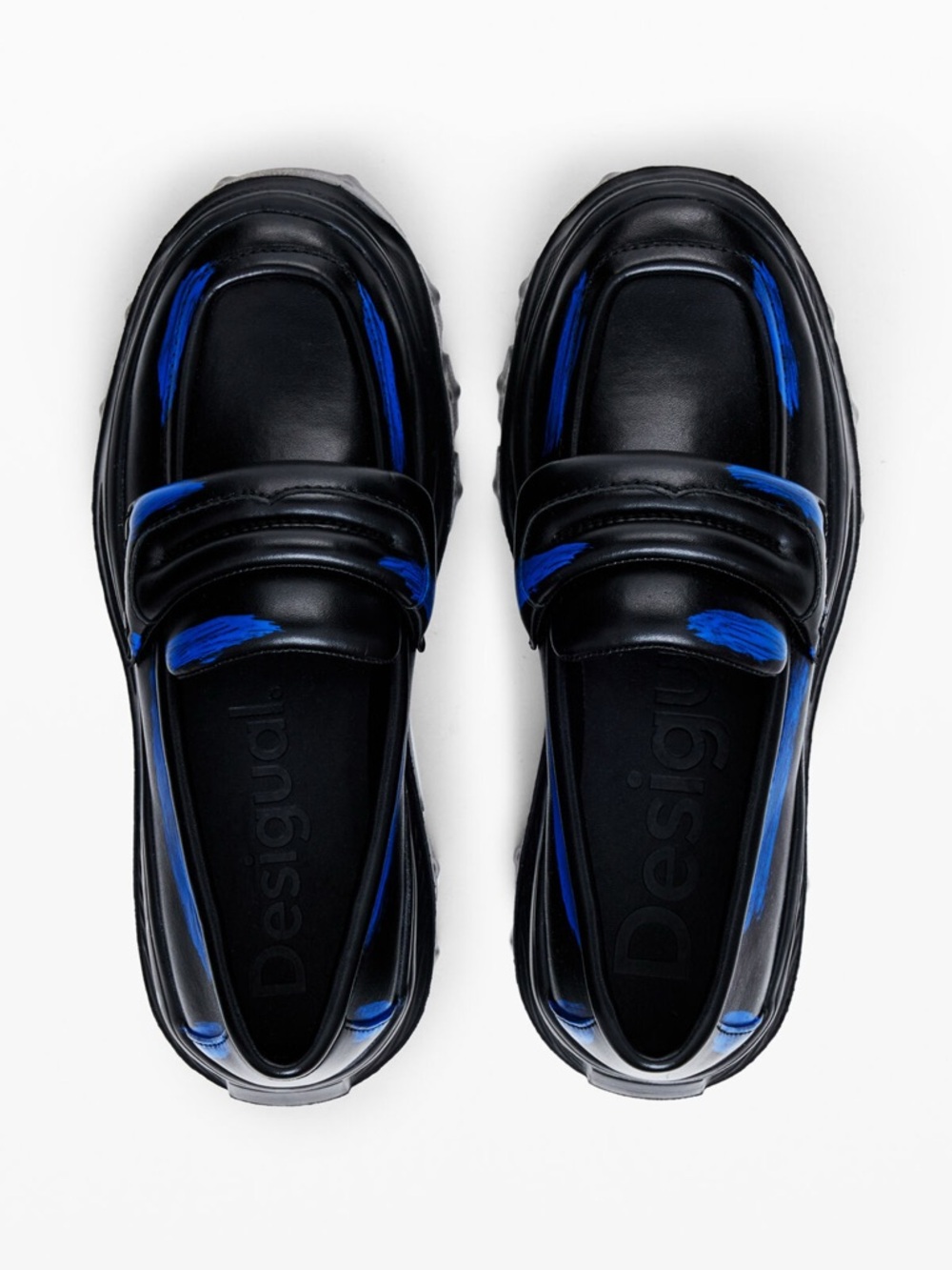 DESIGUAL CHUNKY LEATHER LOAFERS